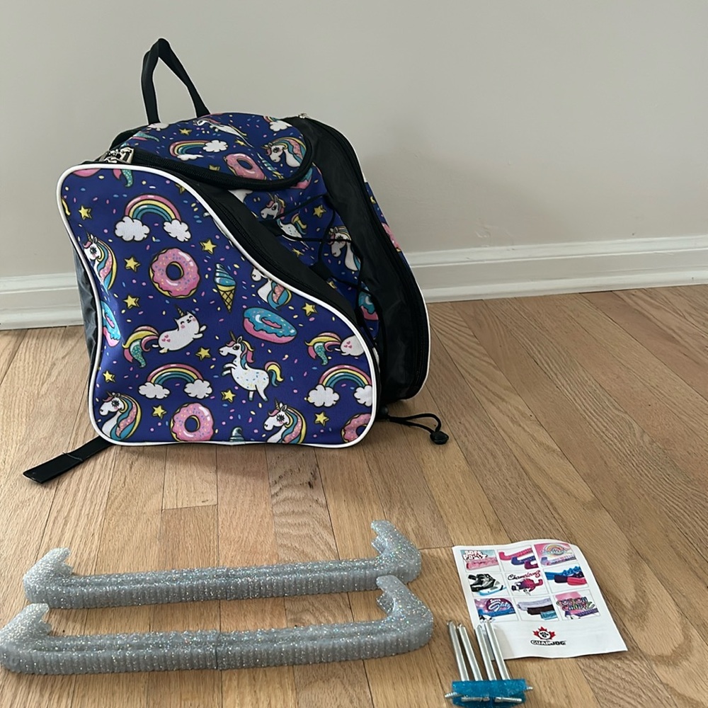 Unicorn Ice Skate Bag and New Blade Guards